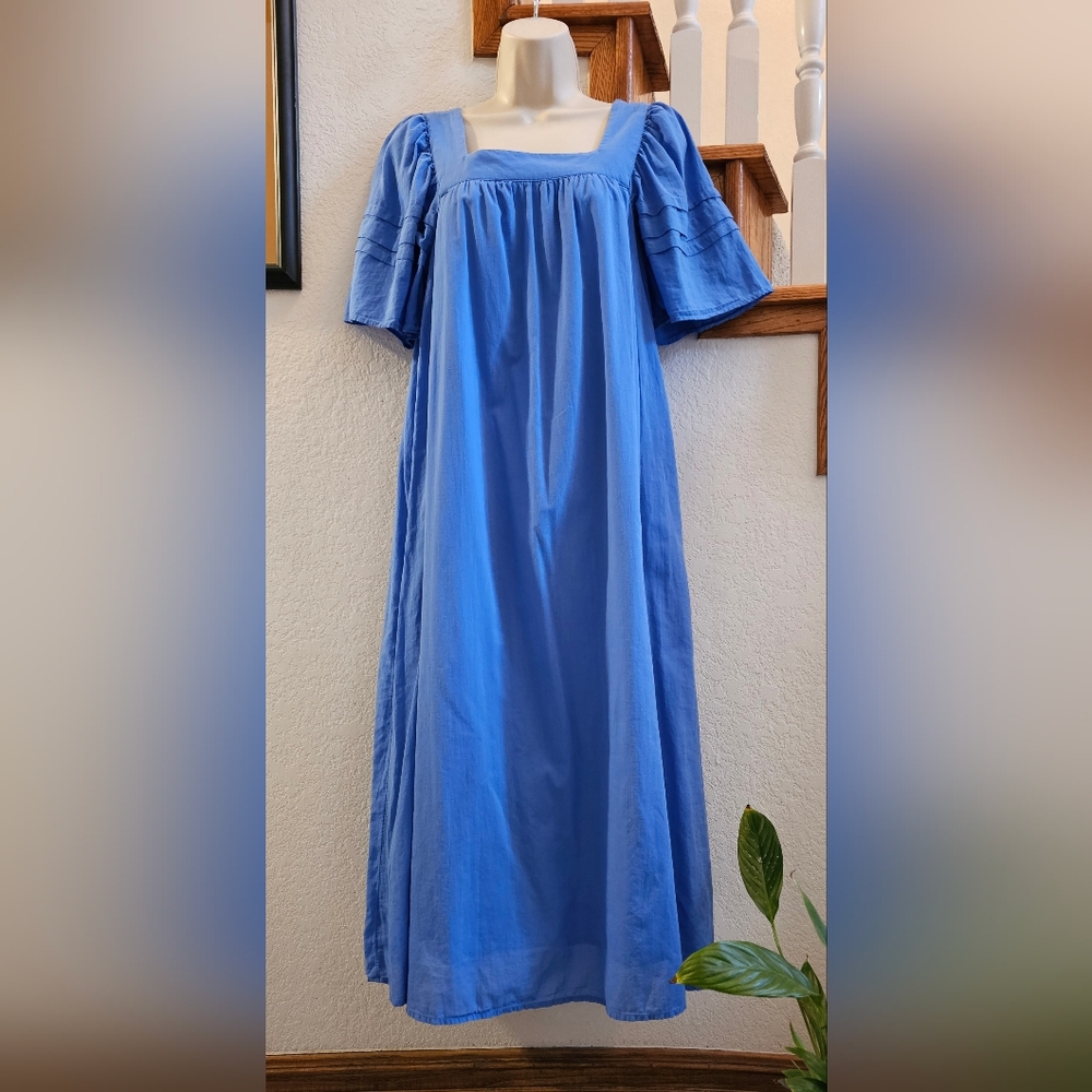 Banana Republic Blue Midi Shift Dress Size S EUC